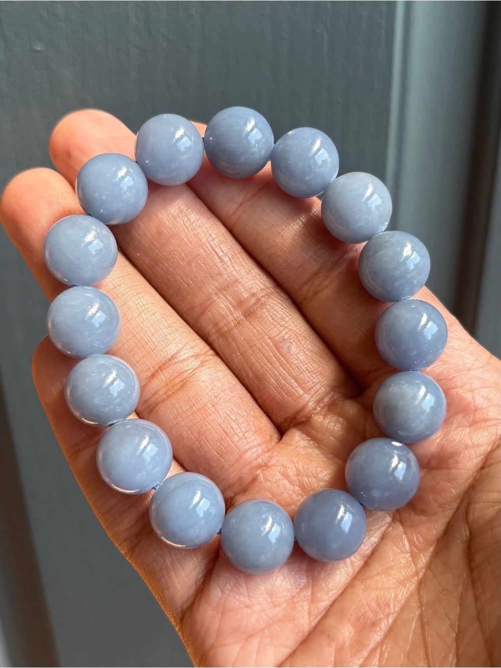Angelite Crystal Bracelet 13mm
